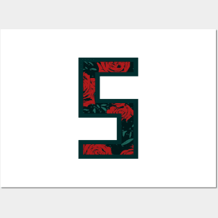 Modern Rose Floral Initial Name Alphabet - Letter S Posters and Art